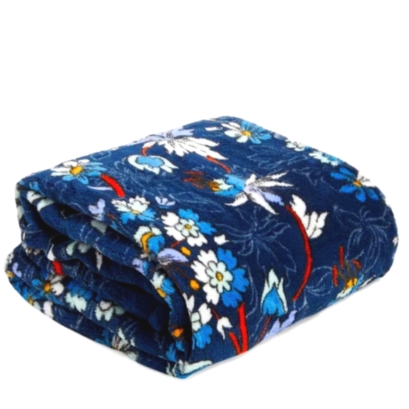 Vera Bradley New Floral Bursts Large 50"WX80"H Fleace Blanket - Picture 1 of 2